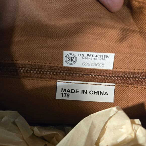 Vintage Michael Stevens Brown Leather Bag with Gold Hardware - Picture 6 of 9